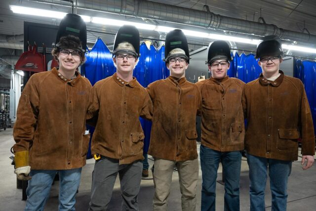 Chatfield High School welding team at a recent competition in Rochester Local 6.